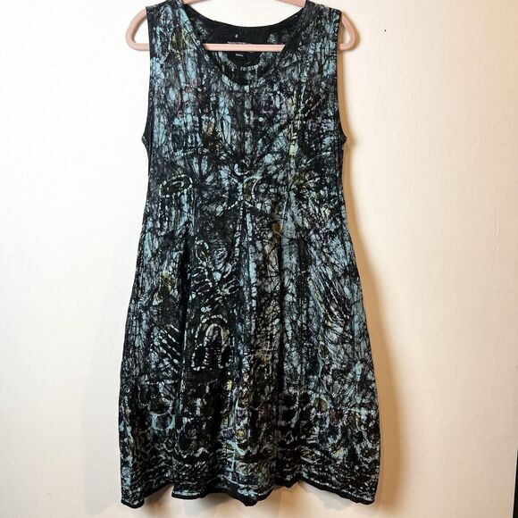 Spirit Of Courage Dresses & Skirts - Spirit Of Courage Nnamdi Ibenagu Dress African Batik Tie Dye Sz S Black Teal